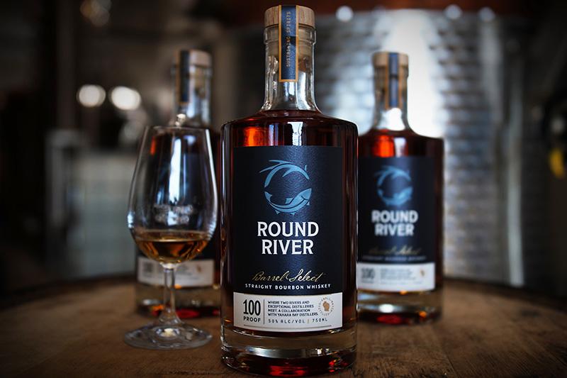 round river bourbon in bottle and glass